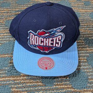 Houston Rockets Mitchell Ness Blue NBA Snapback Hat Retro Hardwood Classics Cap